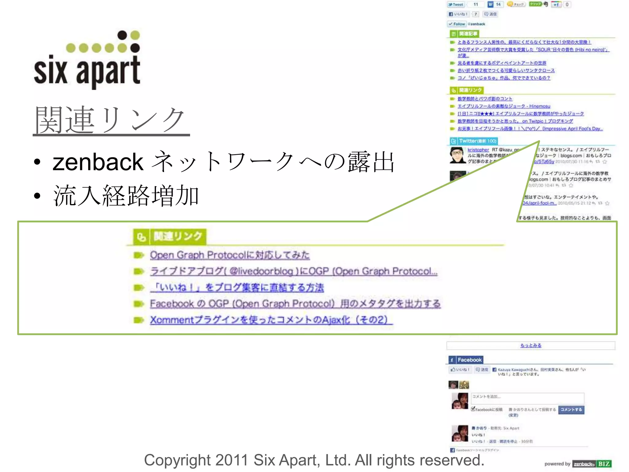 サイト内回遊率向上Copyright 2011 Six Apart, Ltd. All rights reserved. 