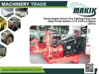 21
Diesel Engine Driven Fire Fighting Pump and
Jokey Pump System (114 m3/h) in Ghana
(2012)
 