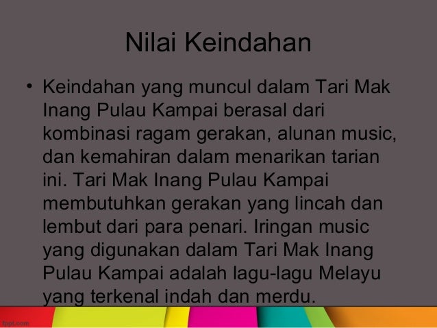 Seni Budaya Tari Mak Inang Pulau Kampai