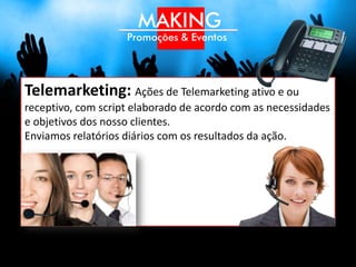Telemarketing
Cadastros Imobiliários
 