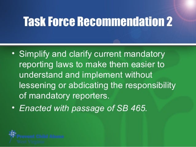 Mandate to Report, Responsibility to Prevent Child Abuse and Neglect