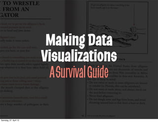 Making Data
Visualizations
ASurvivalGuide
Samstag, 27. April 13
 