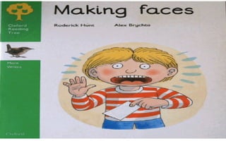 Making faces.