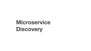 Microservice
Discovery
 
