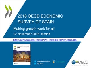 2018 OECD ECONOMIC
SURVEY OF SPAIN
Making growth work for all
22 November 2018, Madrid
@OECD
@OECDeconomy
http://www.oecd.org/eco/surveys/economic-survey-spain.htm
 