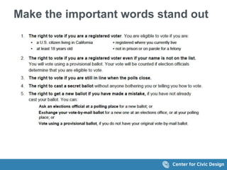 Make the important words stand out
 