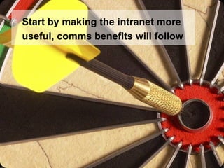 Start by making the intranet more useful, comms benefits will follow 