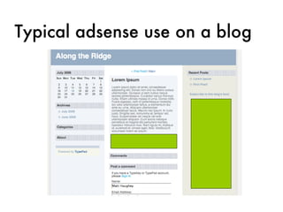 Typical adsense use on a blog 