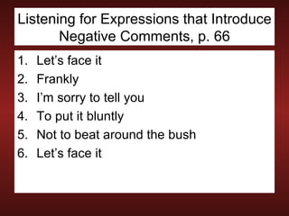 Making Negative Comments Statements or Comments Politely, | PPT