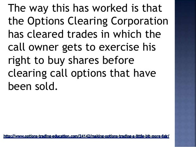 Option fair trading