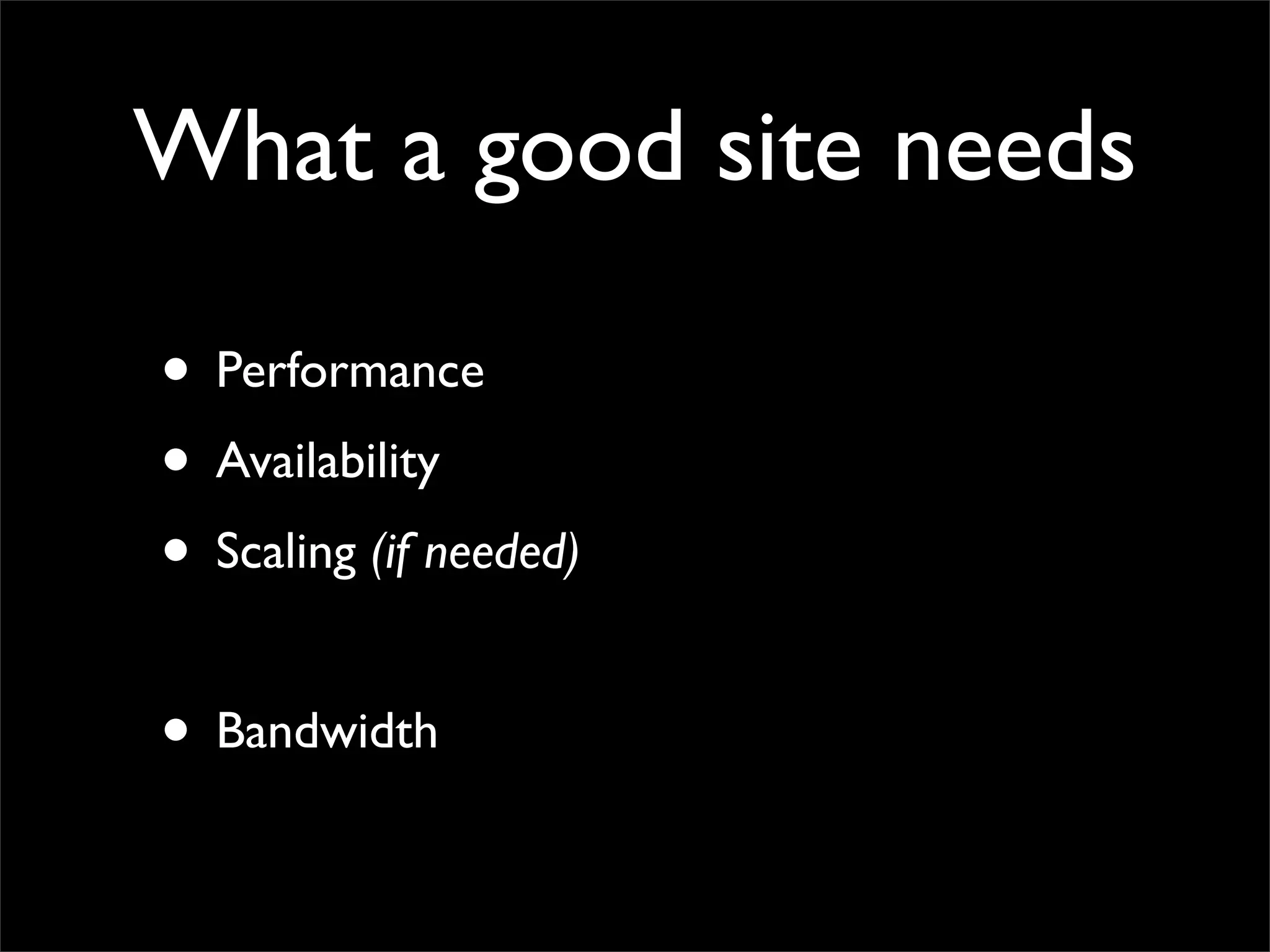 Making performant sites