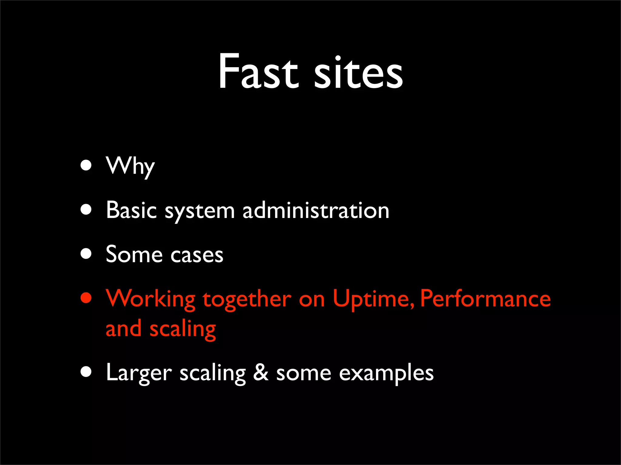 Making performant sites