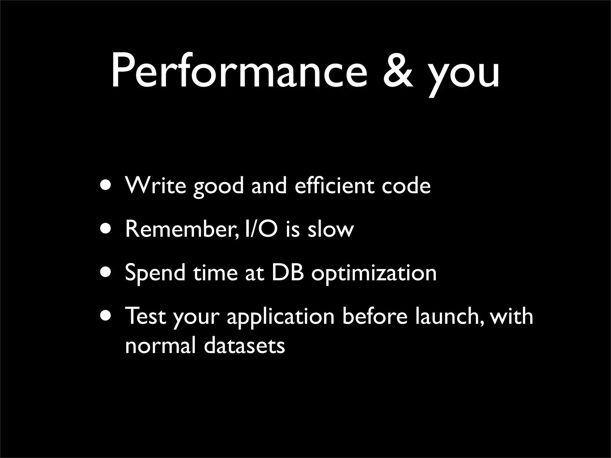 Making performant sites