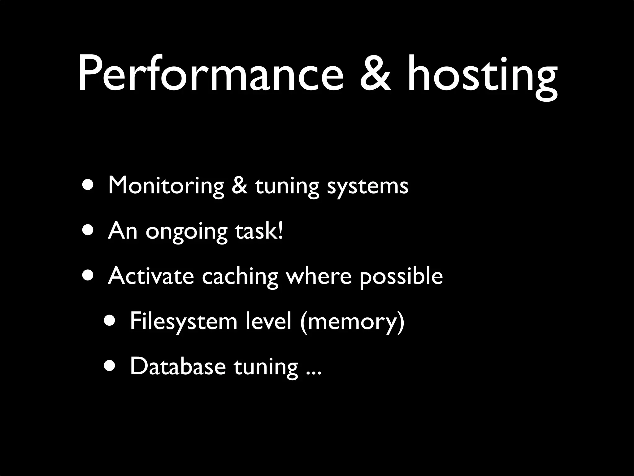 Making performant sites