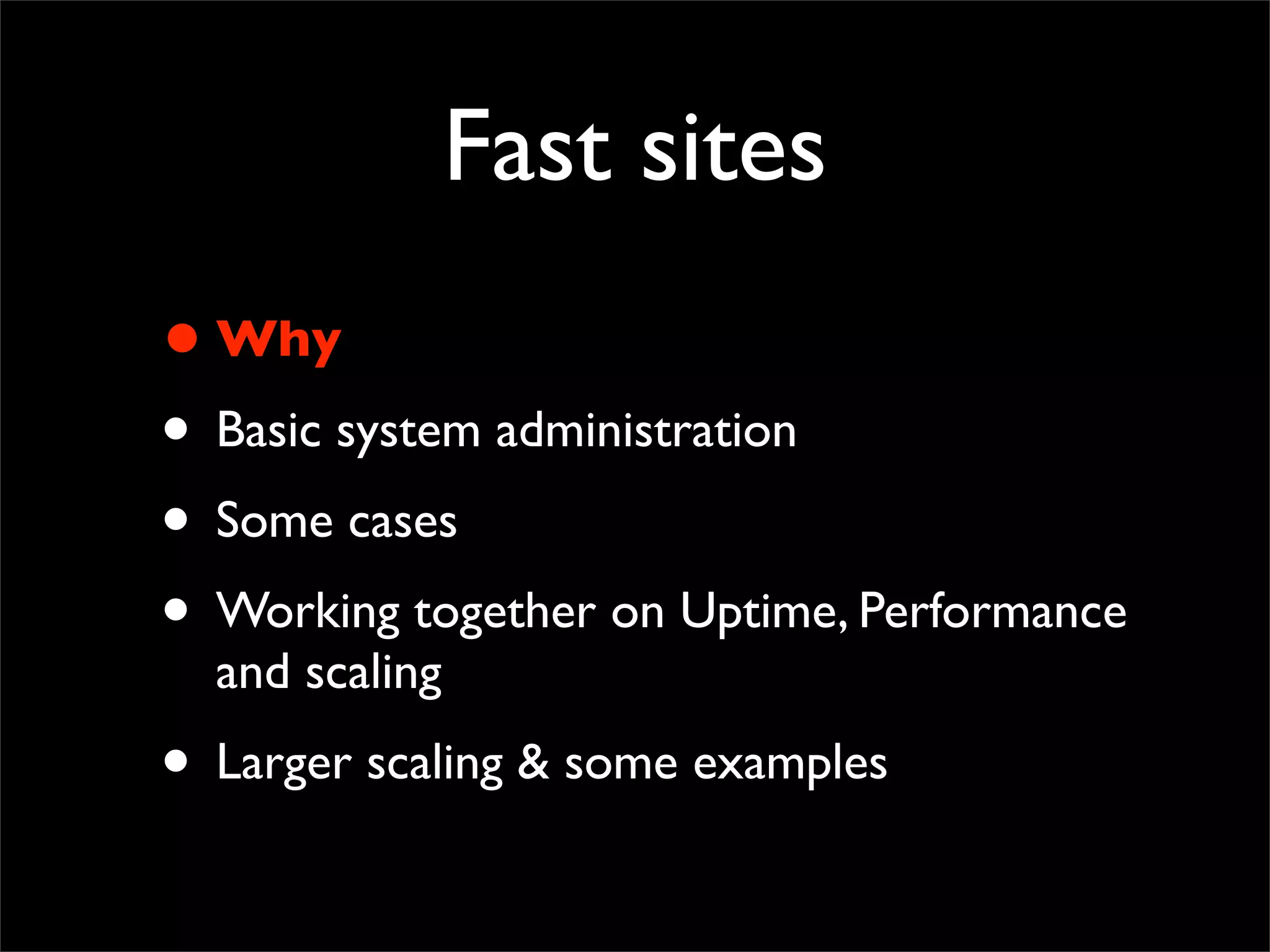 Making performant sites