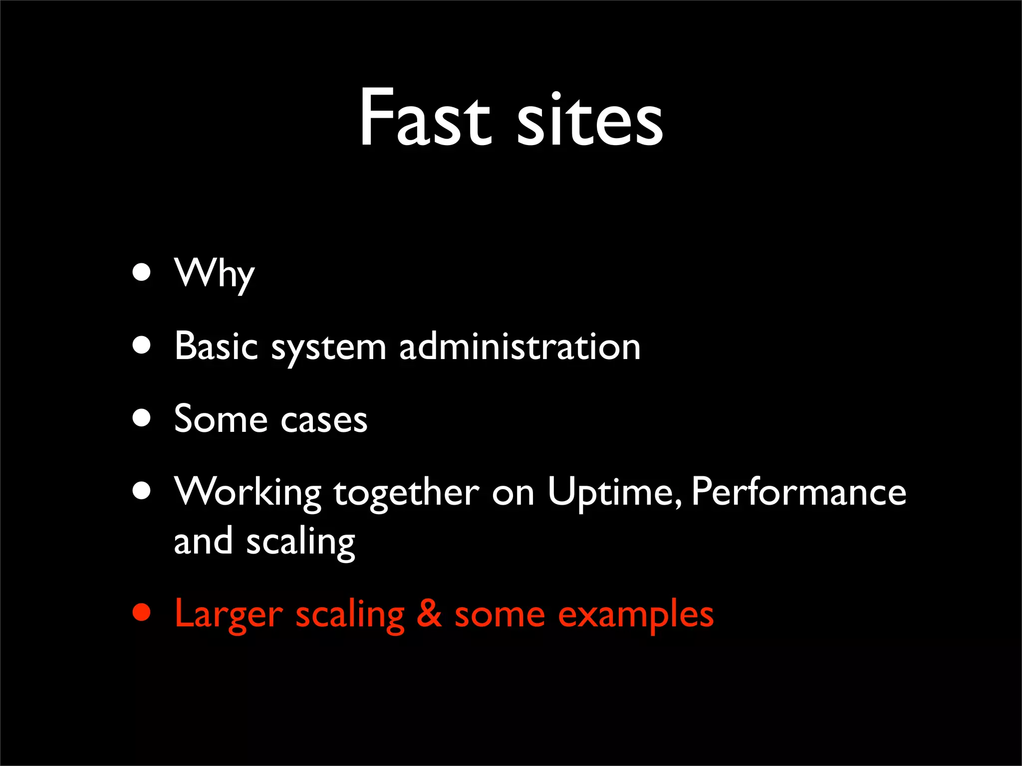 Making performant sites