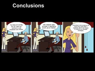 Conclusions


     The Data will be Big, but our users will continue to use
     Facebook and Twitter
     But research data will grow in importance as will use of
     mobiles.
     According to the evidence the future isn‟t quite what I
     expected. But it has helped to identify our business
     strategies.




69
 