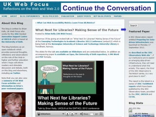 Continue the Conversation

     See http://ukwebfocus.wordpress.com/




70
 