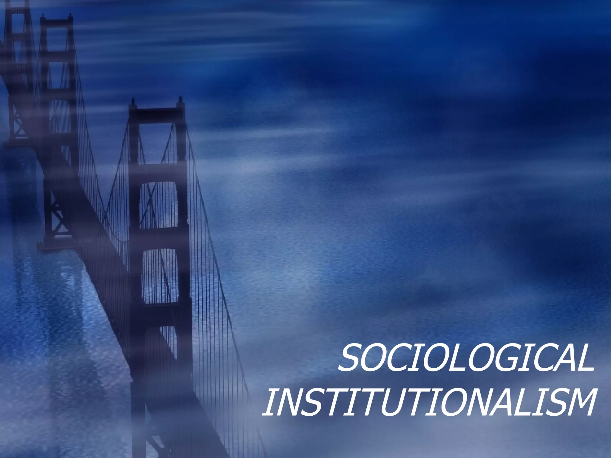 SOCIOLOGICAL INSTITUTIONALISM 