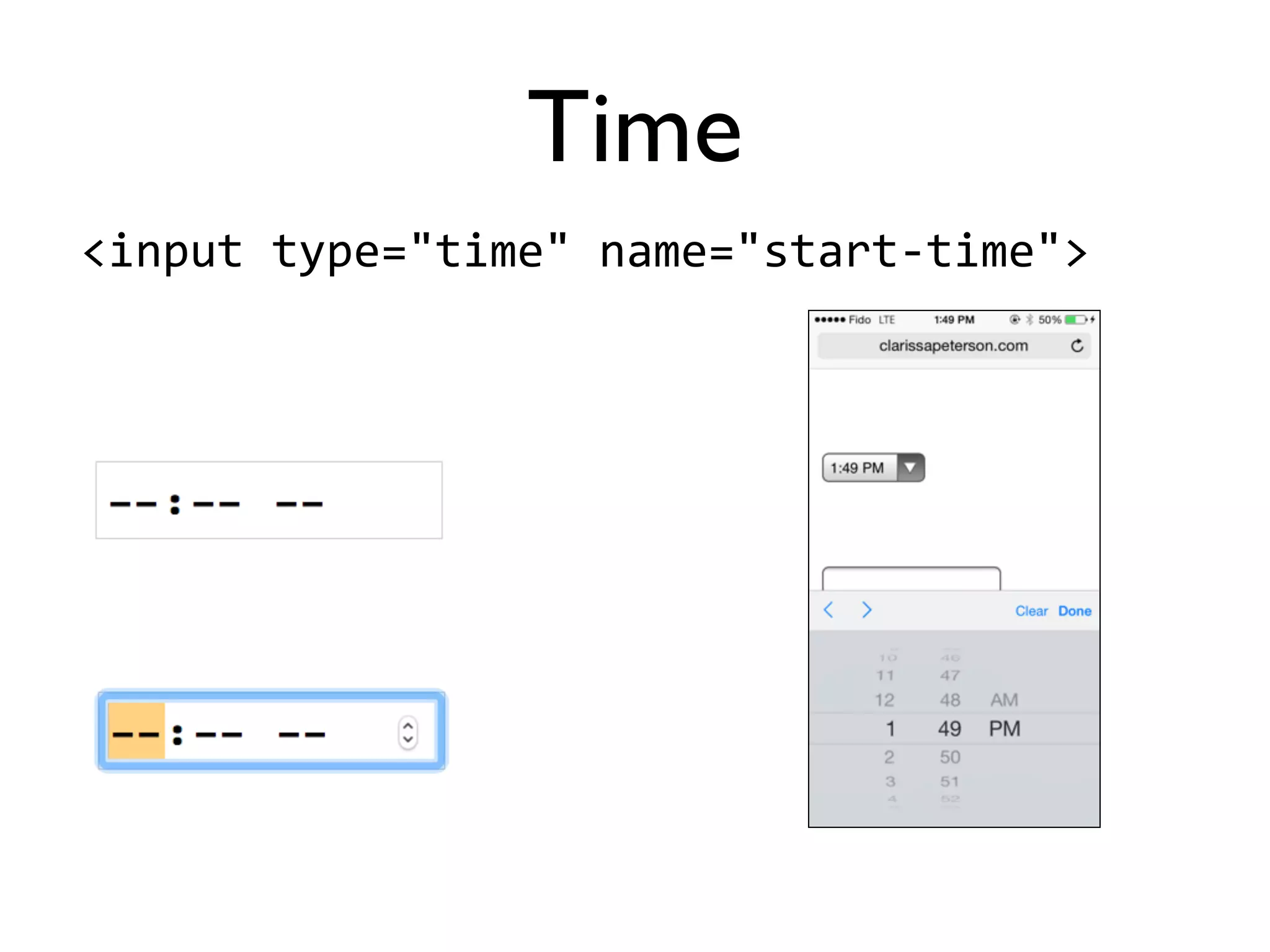 <input'type="time"'name="start5time">
Time
 