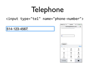 <input'type="tel"'name="phone5number">
Telephone
 