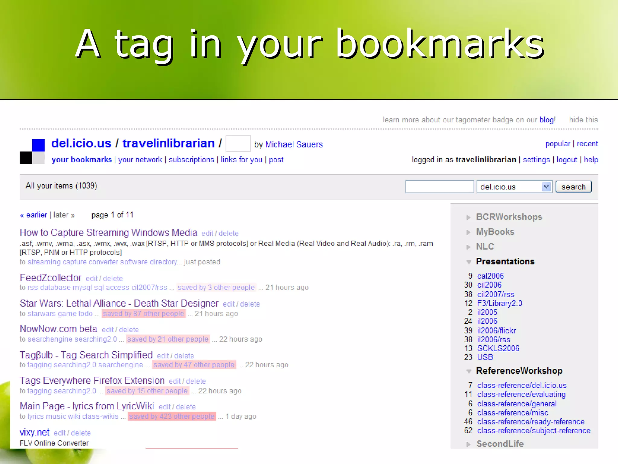 A tag in your bookmarks 
