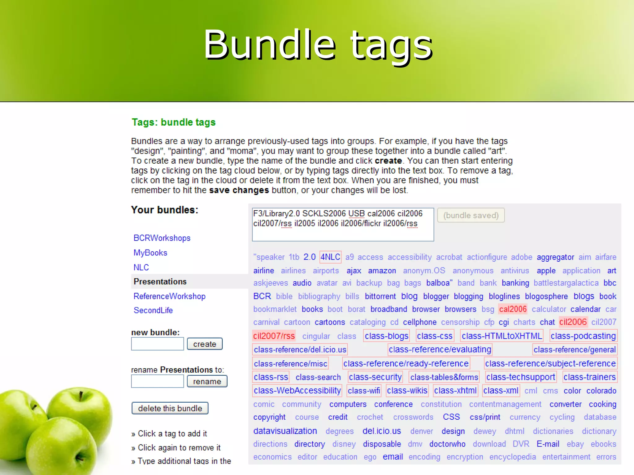 Bundle tags 