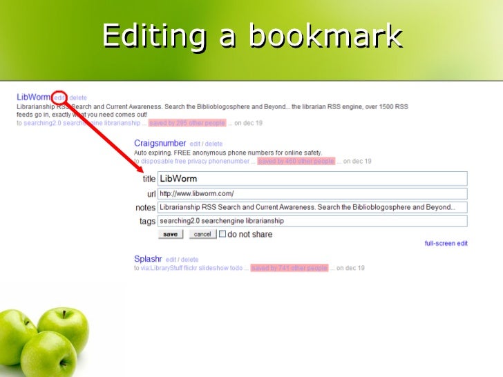 making your bookmarks yummy with del icio us