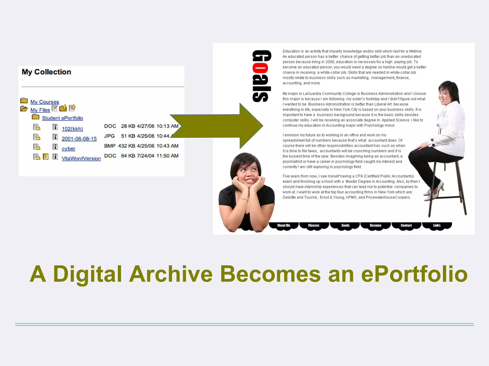 A Digital Archive Becomes an ePortfolio
 