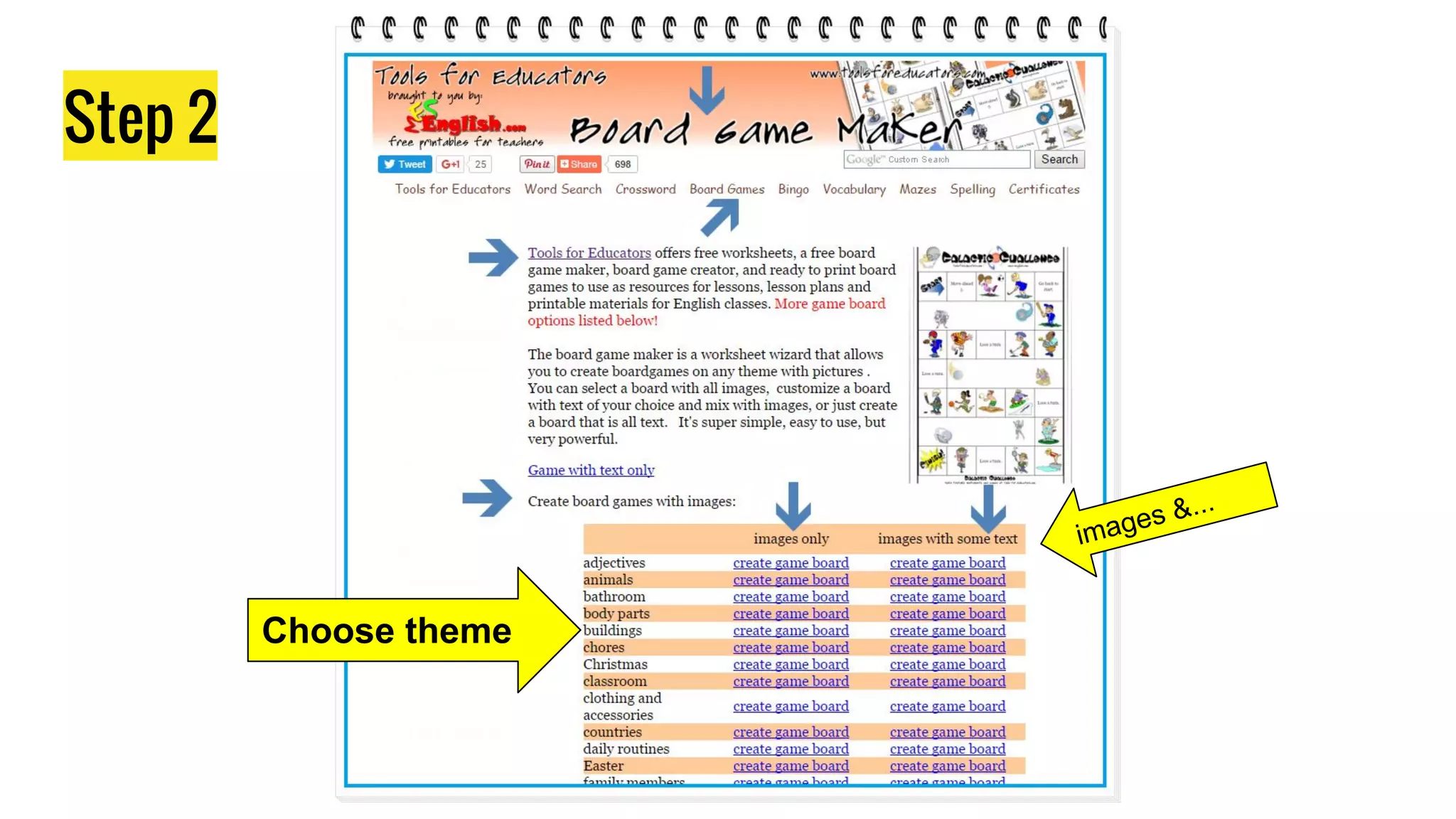 Step 2
Choose theme
images &...
 