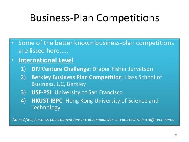Note on business plan