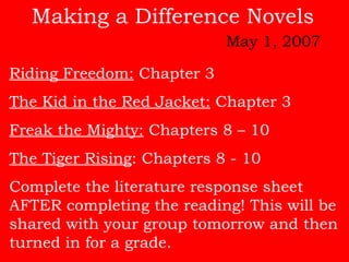 Making a difference novels | PPT