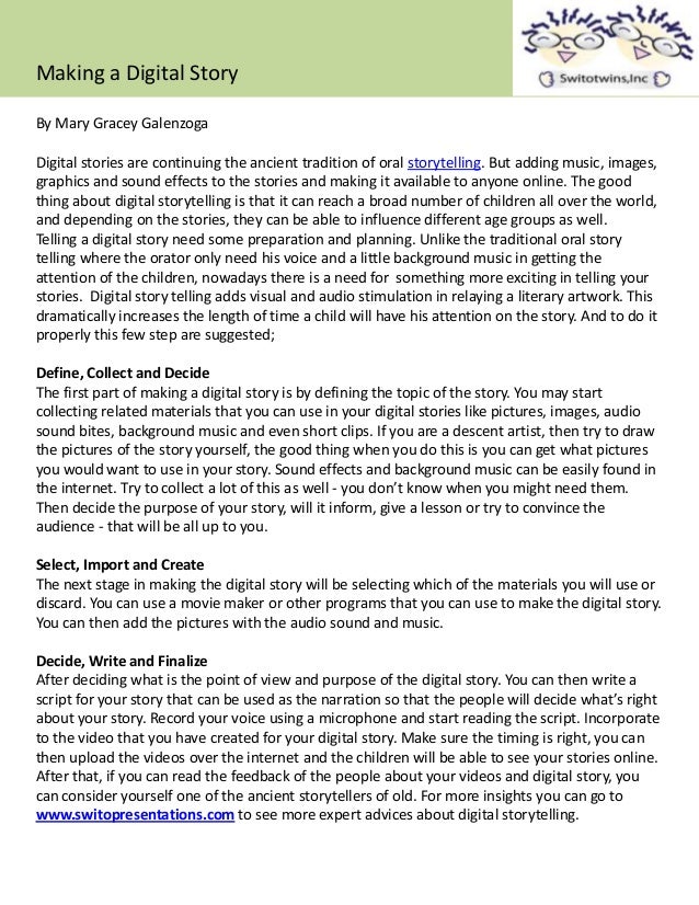 Making a digital story