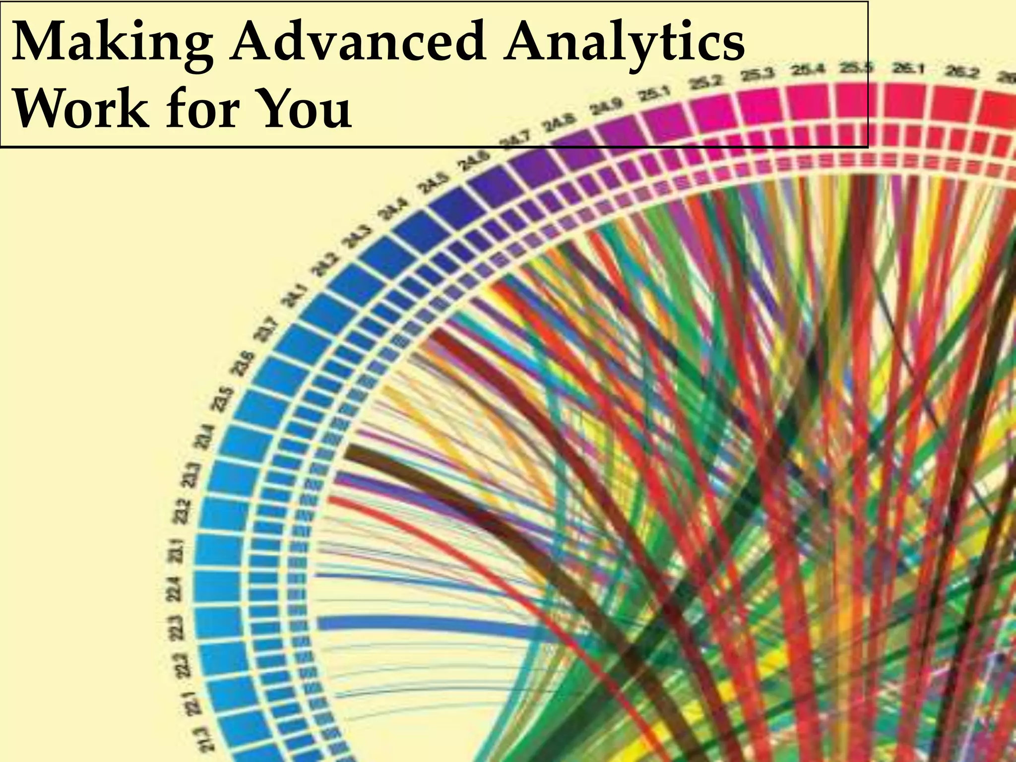 Making Advanced
Analytics Work for You
Making Advanced Analytics
Work for You
 