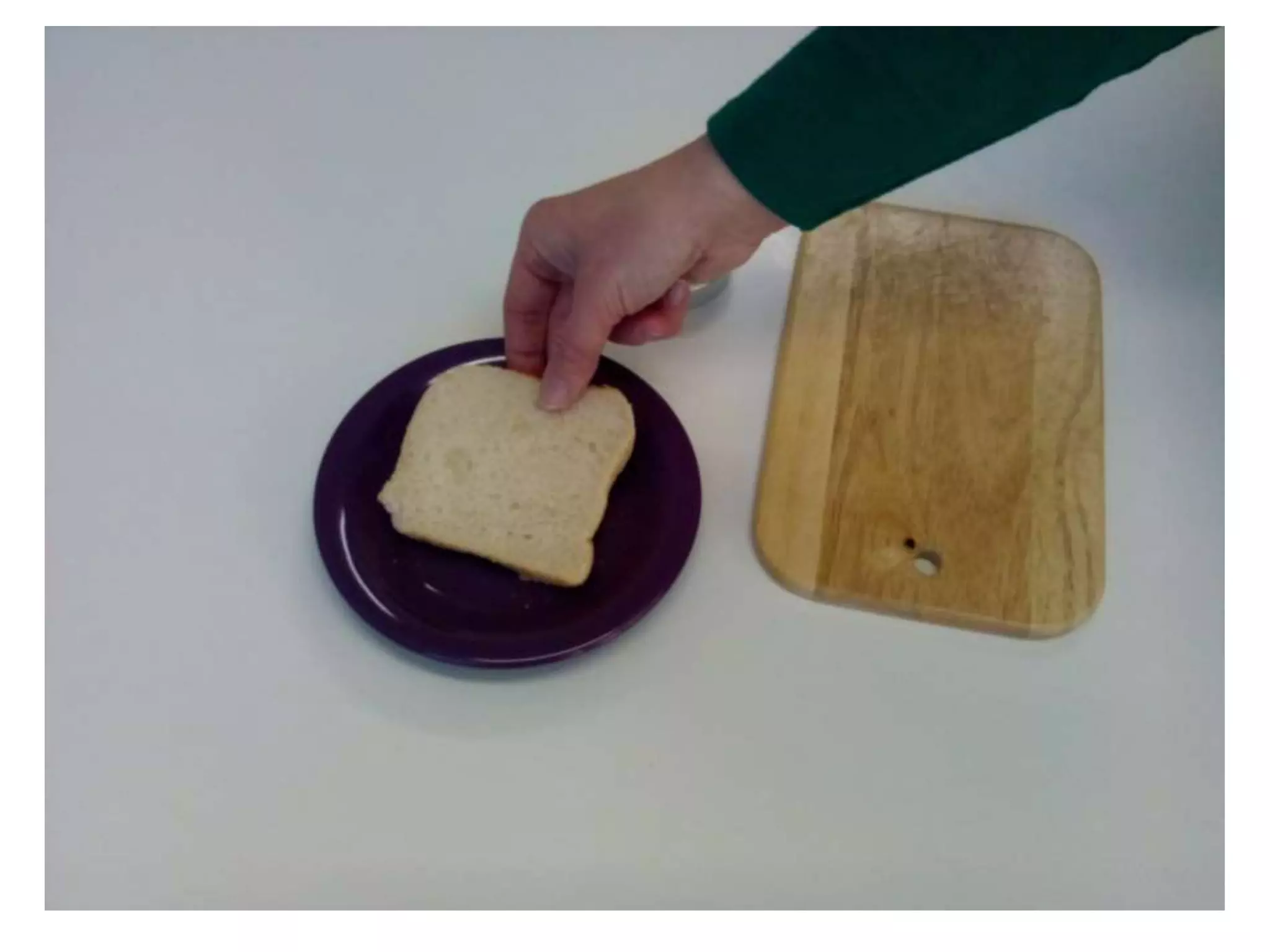Making a fried egg in a toast - work skill