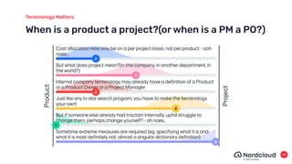 When is a product a project?(or when is a PM a PO?)
Terminology Matters
10
 