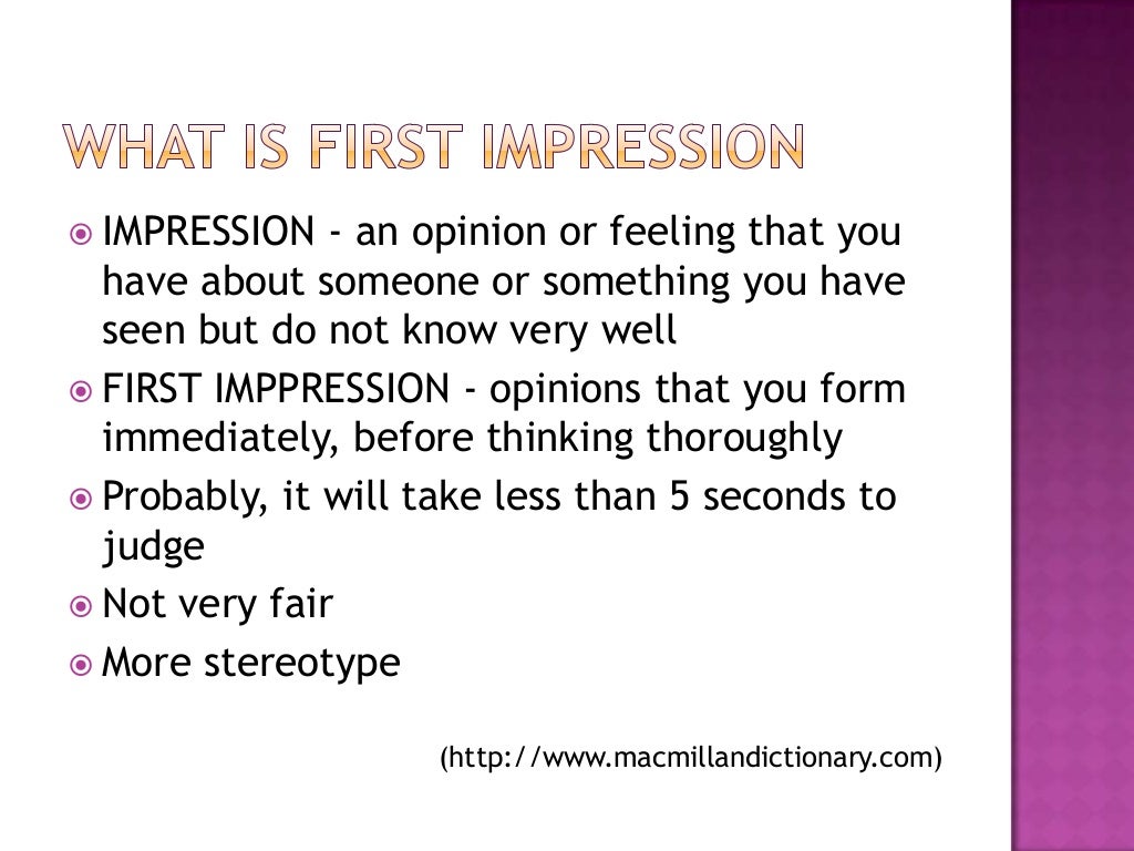 Making a good first impression