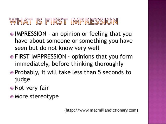 impression of a person
