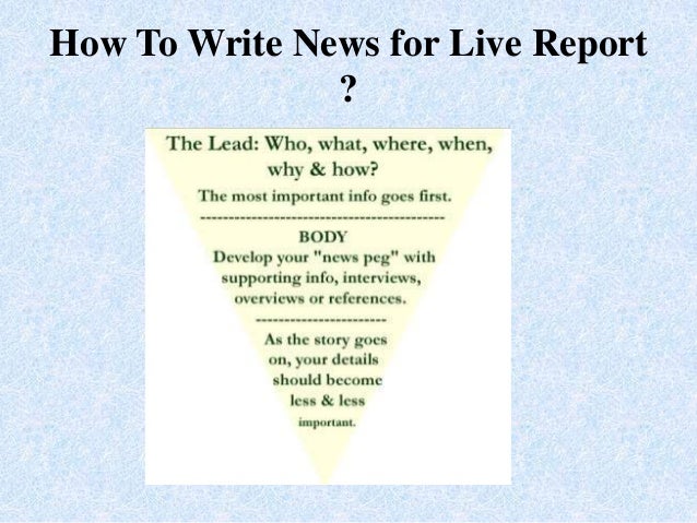 Making a good live report by Rory Asyari