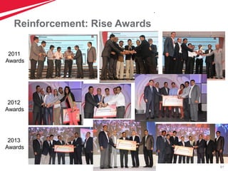 61
Reinforcement: Rise Awards
.
2011
Awards
2013
Awards
2012
Awards
 