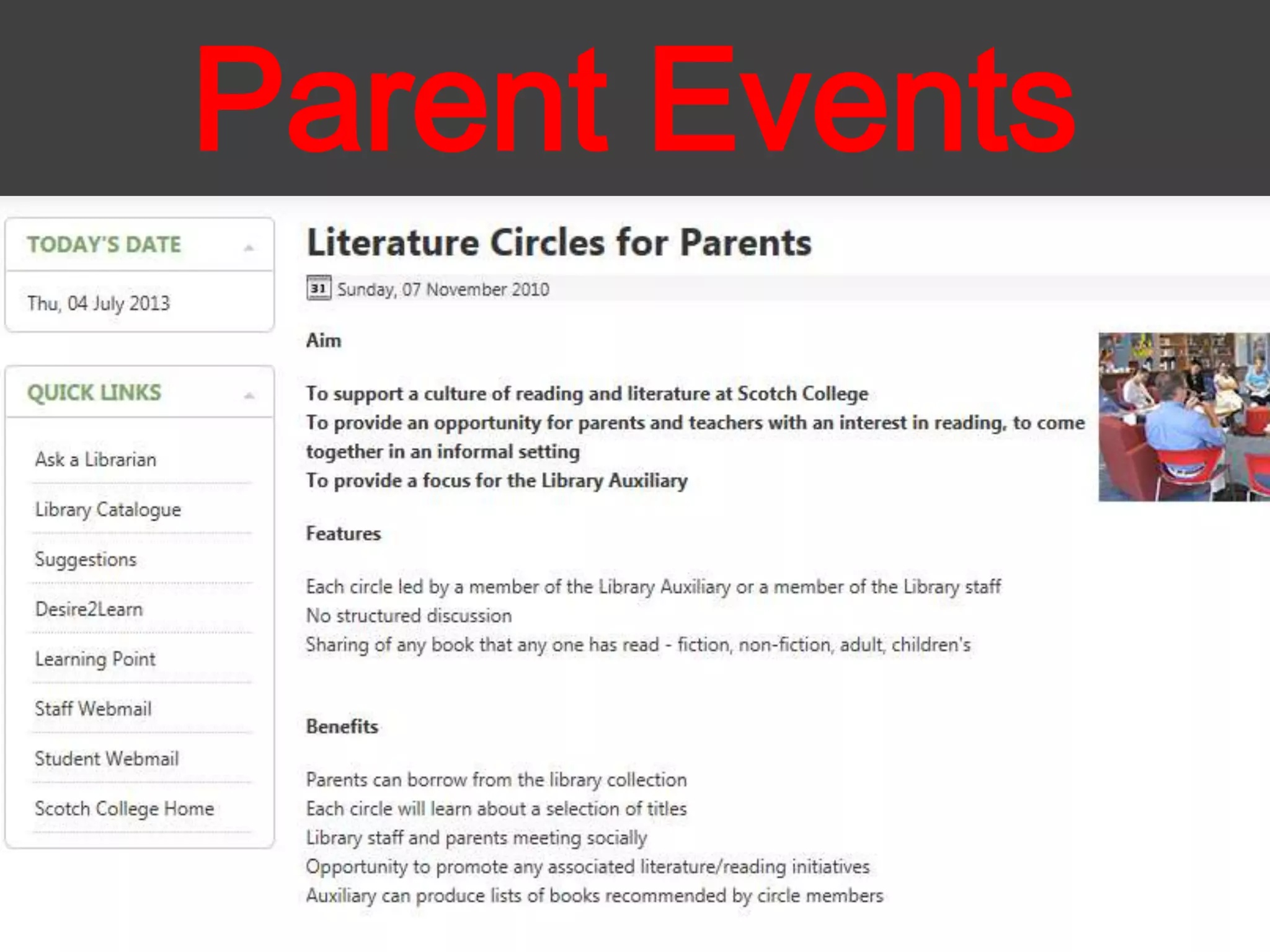Parent Events
 