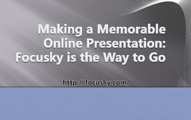 making a memorable online
