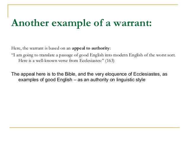 what is a warrant in writing an essay