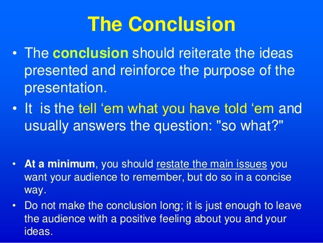 conclusion oral presentation