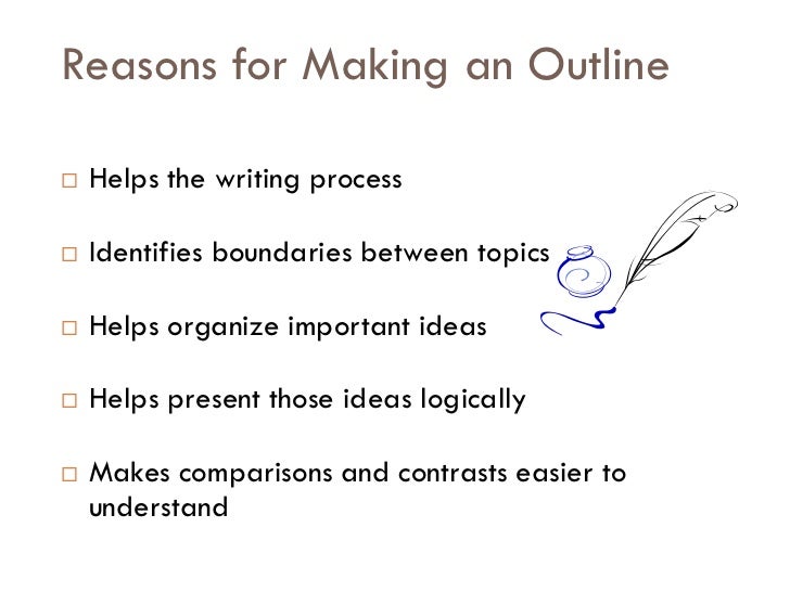 Making an outline for an essay