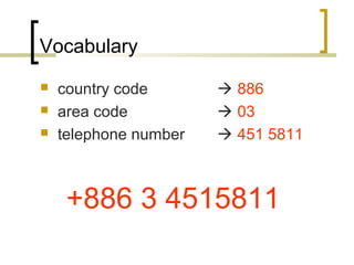Vocabulary and expressions used to make a phone call | PPT