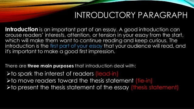 what is a thesis statement in an introductory paragraph