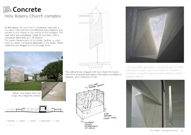 Architecture Building Material Study - Concrete, Masonry, Glass, Timb…