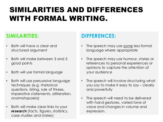 similarities of essay and speech