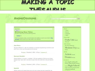 MAKING A TOPIC THESAURUS 